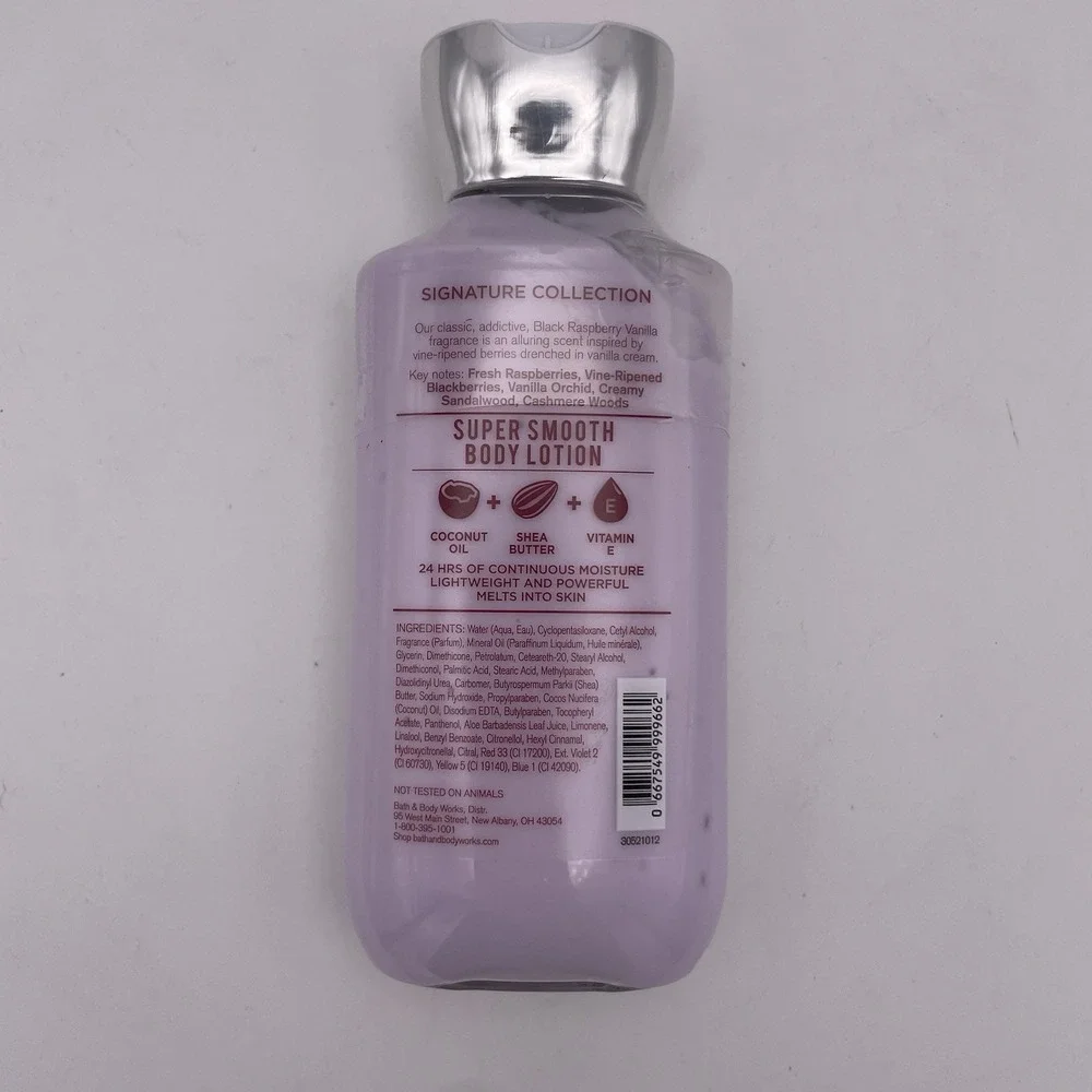 Bath & Body Works Black‎ Raspberry Vanilla Body Lotion Full Size 8 Fl. oz NEW!!